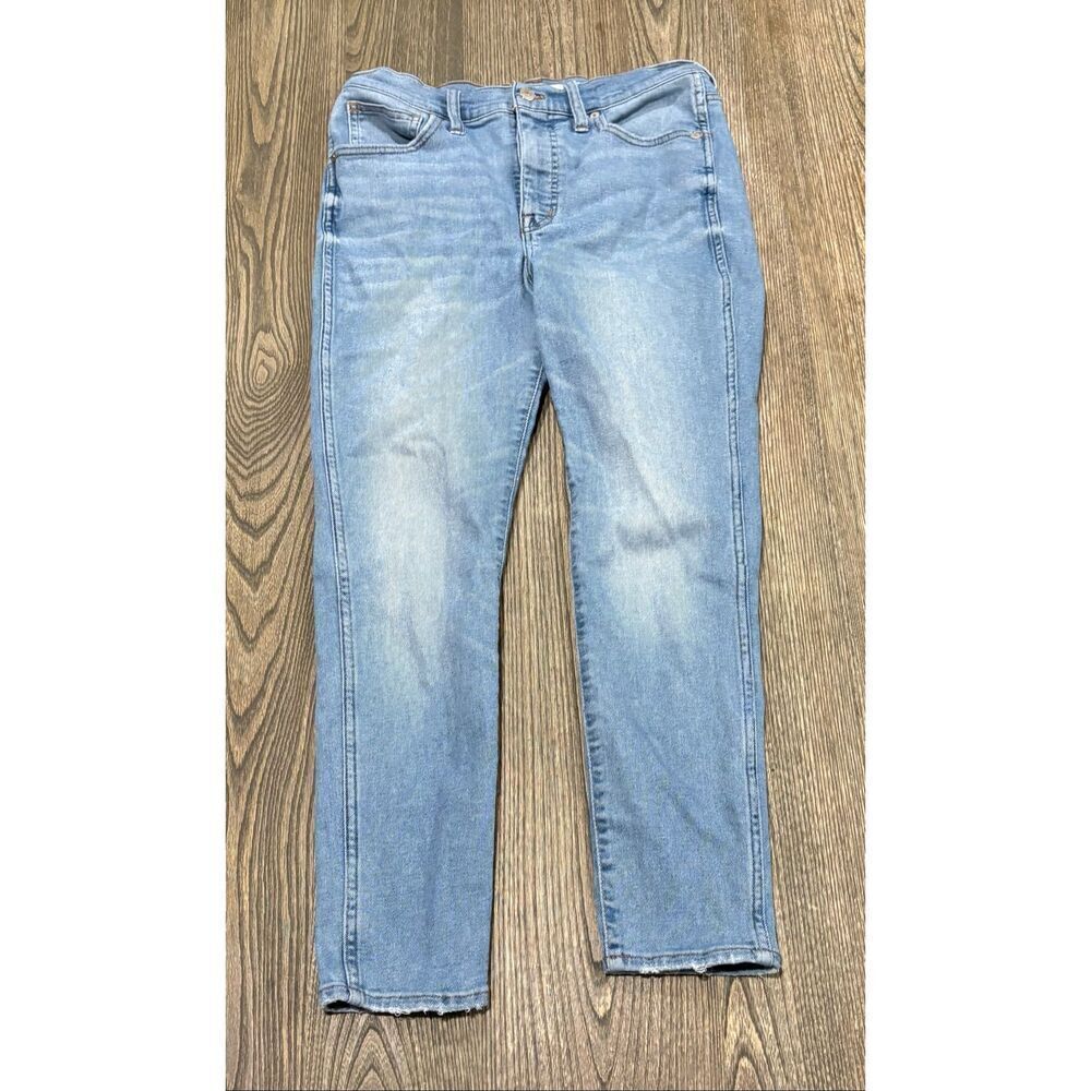 Madewell 10" High-Rise Skinny Crop Jeans Whisker Denim Medium Wash Blue Size 29